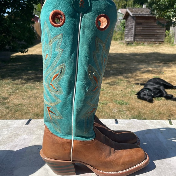 Tony Lama Turquoise Cowboy Boots - Picture 3 of 10
